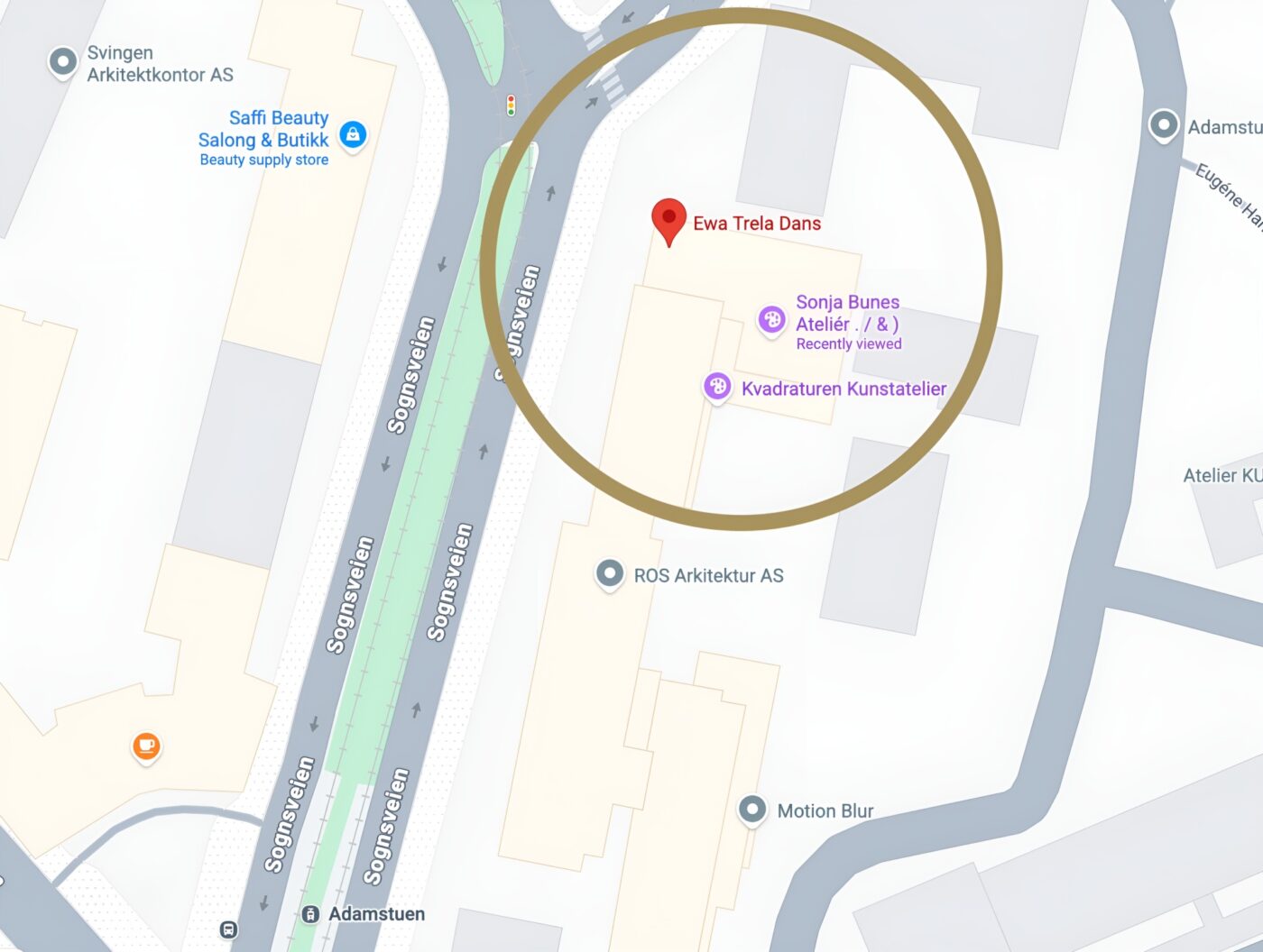Ewa Trela Dans blir DanceHub 2 google map dancehub adamstuen 1